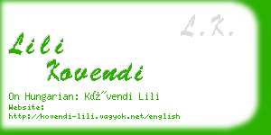 lili kovendi business card